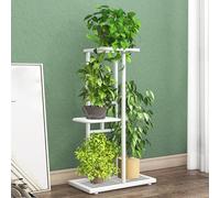 Uwenkjie L'étagère à plantes en métal blanc à 3 couches peut accueillir 4 pots de fleurs fraîches. Intérieur et extérieur, avec un angle de 57,5 cm, convient pour le jardin, le salon, la terrasse, etc