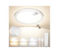 Uwithm 2PCS Ø22CM Rechargeable Plafonnier avec Détecteur de Mouvement