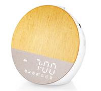 Uwithm Réveil Simulateur D'Aube, Double Reveil Lumineux Lampe Lever Soleil | Sunrise Alarm Clock Enceinte Bluetooth Machine Bruit Blanc avec 30 Sons 20 Luminosité 18 Couleurs Lampe de Chevet Dimmable