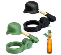UWJOWP Bouchons de Bouteilles Stahlhelm - Set de 2 Casques pour Bière - Accessoire Drole et Protecteur pour Boissons et Canettes
