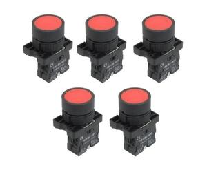 uxcell 1 NC N/C Red Sign Interrupteur d'allumage temporaire, 600 V, Zb2-ea42, 5 x 22 mm