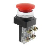 uxcell A12042700ux0294 AC 600 V 6 A 38 mm 3,8 cm Red Sign momentané Bouton poussoir Interrupteur 1 NO 1 NC