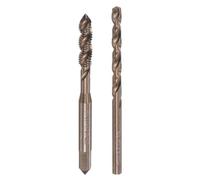 uxcell Jeu de tarauds hélicoïdaux M5 x 0,8 et de forets hélicoïdaux de 4,2 mm, métrique M35 en acier cobalt, haute vitesse, vis de filetage pour acier inoxydable