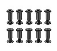 uxcell Lot de 10 boulons de fixation en cuir à douille hexagonale M6 x 10 mm Noir acier carbone