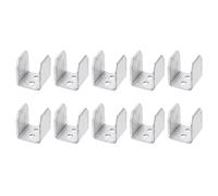 uxcell Lot de 10 supports en U pour panneaux de 0,67 cm, 17 x 17 x 20 mm, supports de fixation en métal en forme de U pour connexion de garde-corps ou cloisons, argenté