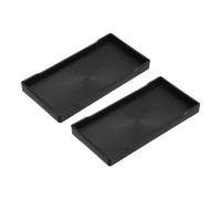 uxcell Lot de 2 petits plateaux de service rectangulaires en plastique noir 10,2 x 20,3 cm - Plateau de service décoratif ottoman pour petit déjeuner, cuisine, salle de bain