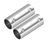 uxcell Lot de 2 raccords de tuyau droits à 2 voies, pour tuyau OD de 2,2 cm en acier inoxydable, connecteur de chaîne, collier de clôture pour clôture, balustrade, main courante, bricolage, 6 cm de