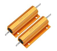 uxcell Lot de 2 résistances de boîtier en aluminium 100 W 10 Ohm bobinées jaune pour convertisseur de remplacement LED 100 W 10RJ
