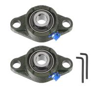 uxcell Lot de 2 roulements à billes UCFL202-10 avec alésage de 1,6 cm - Base en fonte - En acier chromé - Auto-alignement avec clé hexagonale