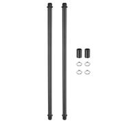 uxcell Lot de 2 tiges droites de 320 mm en acier au carbone M10 à double extrémité avec écrous de verrouillage pour lampes de table, lampadaires, plafonniers, noir