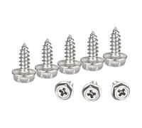 uxcell Lot de 25 vis autotaraudeuses hexagonales Phillips M4 x 12 mm en acier inoxydable 304
