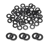 uxcell Lot de 50 rondelles plates en acier inoxydable, 8,9 mm x 17 mm x 1,4 mm d'épaisseur - Rondelles en métal plaqué zinc noir pour vis et boulons