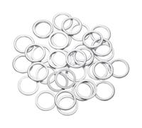 uxcell Lot de 50 rondelles plates en aluminium, 12 x 16 x 1,5 mm, joints d'étanchéité ronds pour vis, boulons, accessoires de réparation de machines, construction extérieure, ton argenté