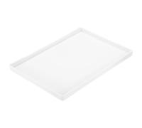 uxcell Petit plateau de service rectangulaire en plastique blanc de 25,4 x 34 cm - Plateau de service décoratif en bois pour petit déjeuner, cuisine, salle de bain