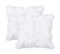 Uxcell PiccoCasa Lot de 2 Housses de Coussin décoratives 3D en Satin avec Fermeture éclair pour canapé, Chambre à Coucher, Voiture - 40 x 40 cm - Blanc Neige