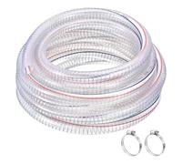 uxcell Tuyau flexible en vinyle renforcé en fil d'acier résistant aux produits chimiques 1,9 cm x 7,6 m