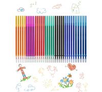 UXEWKL 30 Pièces Mines de Rechange Effaçables, Thermo-Erasable Gel Ink Refills, Smooth Writing Pointe (0,5 mm) (Multicolore)
