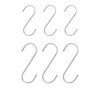 UXEWKL Lot de 6 Crochets métal robuste, en S en acier inoxydable, doubles pour suspendre des tasses, vêtements, pots et bols, cuisine, salle de bain, jardin, armoire, garage bureau