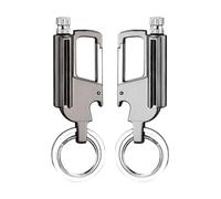 UXIYI Lot de 2 porte-clés permanents, réutilisables et imperméables, avec décapsuleur multifonction, Forever Match pour la survie en plein air, Style 2