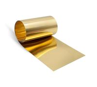 Uxney Tôle de laiton, plaque de laiton, feuilles de laiton dorées Rouleau de tôle de laiton 1000 mm x 150 mm x 0.3 mm pour l'artisanat, les réparations électriques, les projets de bricolage