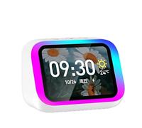 Uxsjakjsd Horloge Bluetooth AI Intelligente - Horloge Bluetooth Intelligente à Grand Écran avec Affichage de la Température pour la Décoration de, la Chambre à Coucher et Le Bureau - Blanc