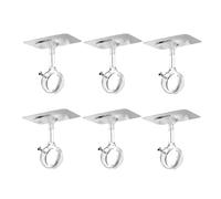 Uxsjakjsd Pack de 6 Supports de Tringle à Rideau Adhésifs sans Perçage, Porte-Rideau Ajustable sans Clou pour Mur, Dortoir, Salon, Chambre à Coucher pour Placard à Rideaux, Transparent.