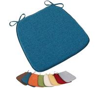 uyeoco Coussins de Chaise 40x38/42x40/45x42cm Coussins de Siège Antidérapant Lavable Intérieur/Extérieur Galette de Chaise Déhoussable pour Salle à Manger, Jardin, Bureau(Bleu,45x42cm)