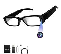 UYIKOO Camera Espion, 64GB Mini Lunette Espion, 1080P HD Camera Cachee Lunettes Portable Enregistreur Vidéo Caméscope Prise de Photos pour Intérieur Extérieur