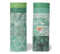 UYRVAPE 12 Rouleaux Millésime Washi Tape Set Maigre Rétro Ruban Adhésif Décoratif Masking Tapes pour Arts, Bullet Journal, masking tape, Scotch Scrapbooking, Bricolage, Emballage (Vert menthe)