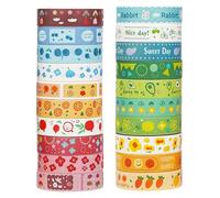 UYRVAPE 20 Rouleaux Washi Tape, Masking Tape ruban décoratif Imprimé Feuille d'or pour arts et travaux manuels bricolage,scrapbooking, Bullet, journal,Planning,cadeaux, décoration, 10mm x 1m