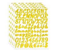 UYRVAPE Autocollants Lettres Or Pailletées, 5 Feuilles Alphabet Lettre et Autocollants de Nombre Adhesifs pour Boîte aux Lettres, Carte Fenêtre Adresse, Scrapbooking