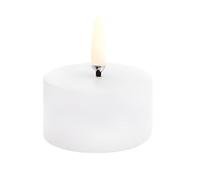 UYUNI Éclairage Bougie LED pilier sans flamme | Fausse bougie à piles avec flamme 3D vacillante, blanc nordique, 5 x 2,8 cm