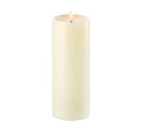 Uyuni Piffany Copenhagen Lighting Pillar Bougie LED à mèche profonde 7,8 x 20 cm Cire véritable ivoire Fonction minuterie 6 heures Pas de risque d'incendie, pas de suie et pas d'odeur