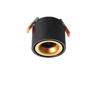 UYZSWTHPC Dimmable 360 ° rotatif LED COB Spot plafonnier AC85-265V 10W 15W 18W AC85V-285V encastré pliable LED Downlight(White and Gold,White light 4000K)