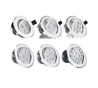 UYZSWTHPC Downlight rond à intensité variable 3 W/4 W/5 W/7 W/9 W/12 W/18 W spot de plafond LED intégré projecteur de plafond haute puissance ac85-265V(White,6000kcoolwhite)