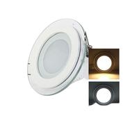 UYZSWTHPC Panneau lumineux LED à intensité variable panneau de verre rond/carré Downlight 6 W 12 W 18 W plafonniers encastrés Spot lumière AC85-265V(Natural White 4000k,Round 12w)