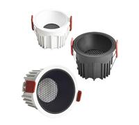 UYZSWTHPC Spot lumineux LED encastrable rond sans cadre avec technologie COB, luminaire de plafond à intensité réglable, 7/10/15/18/24W, for chambre à coucher, salon et cuisine(White/Black,4000K)