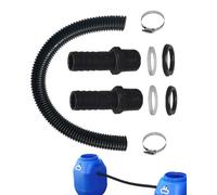 UZEXYO Kit de raccord de citerne d'eau de pluie - Tuyau de 25 mm - 0,5 m - Pour connecter 2 réservoirs de pluie - Anti-fuite - Tuyau robuste - Pour une collecte fiable de l'eau de pluie dans le jardin