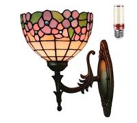 Uziqueif Appliques murales interieures, Lampe de Applique Murale de Style Tiffany, Lampe vitrail, Lampe Murale Interieur, Lampe de Chevet pour Salon,Q