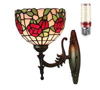Uziqueif Appliques murales interieures, Lampe de Applique Murale de Style Tiffany, Lampe vitrail, Lampe Murale Interieur, Lampe de Chevet pour Salon,L