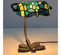 Uziqueif Lampe de Banquier, Lampe Tiffany Vintage, Verre Abat-Jour, Lampe de Table Rétro pour Bibliothèque, Bureau D'étude, Chambre à Coucher