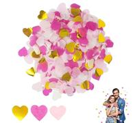 UZYXC Confettis 40g Cœurs Or Et Rose - Décoration De Table Pour Mariage, Anniversaire, Révélation De Genre, Saint-Valentin - Polyvalent Et Festif