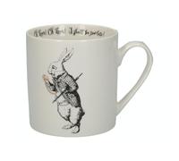 V&A - Tasse en porcelaine fine Alice au Pays des Merveilles dans un coffret cadeau, motif ’Lapin blanc’, blanc, 350 ml