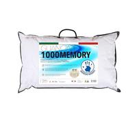 V.I.P. Coussin 1000 Memory 45 x 75, très respirant, doux et avec traitement antibactérien avec housse matelassée à ultrasons et rembourrage en puces sélectionnées de viscoélastique, fabriqué en Italie