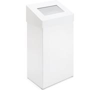 V-Part - Poubelle avec couvercle à poussoir 50 litres - Aluminium thermolaqué Thermolaqué - Blanc