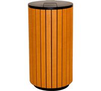 V-Part - Poubelle d'extérieur 90 litres - Galvanized steel Powder Coated Stainless steel - aspect bois, anthracite