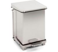 V-Part - Poubelle industrielle à pédale 27 litres - Acier inoxydable - Acier inoxydable mat