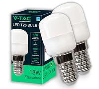 V-TAC 2x Ampoules LED pour Réfrigérateur et Lampes E14-2W - ÉCONOMIE D'ÉNERGIE - 180 Lumens - 2 Ampoules LED T26 Compactes - Efficacité Maximale - Lumière Blanc Neutre 4000K