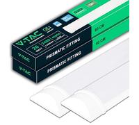 V-TAC 2x Réglette LED Linéaire 60 cm - 20W - Chip Samsung - Haute Luminosité - Plafonnier Lampe Rectangulaire 2400 Lumen IP20 pour Plafond, Garage, Magasin - Tube Led - Lumière 4000K Blanc Neutre