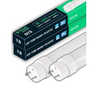 V-TAC 2x Tubes LED 120 CM - T8 G13-18W -1 850 Lumens - [Chip Samsung] - Tubes LED pour Plafond, Mur, Garage, Magasin - Tube forme T8 - Remplacement des Néons - Lumière Blanc Froid 6500K